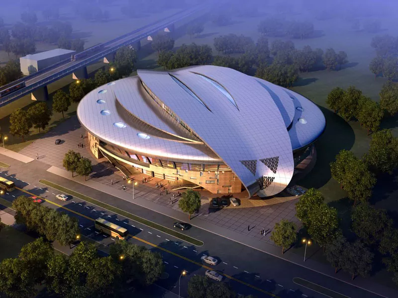 Prefab Stadium constructione cum ferro structuram